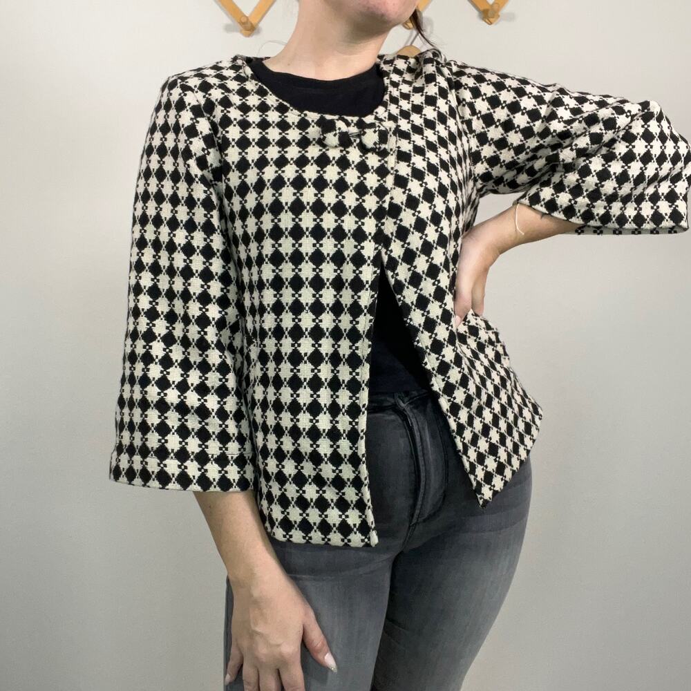 Vintage Vertigo Diamond Check Pattern Blazer